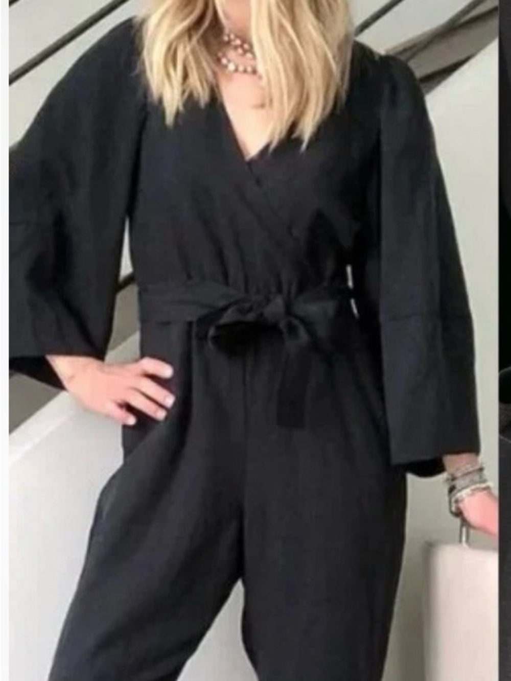 Apiece Apart Black Meru Jumpsuit with Tie Waist